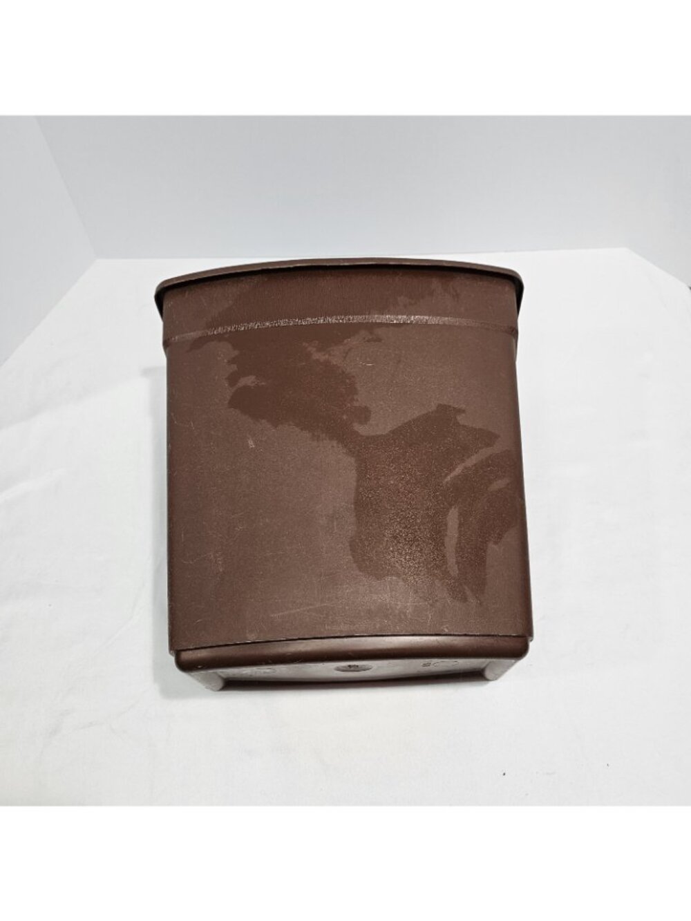 MCM Mushroom Trash Can Brown and Gold Vintage Waste Basket - Picture 8 of 10